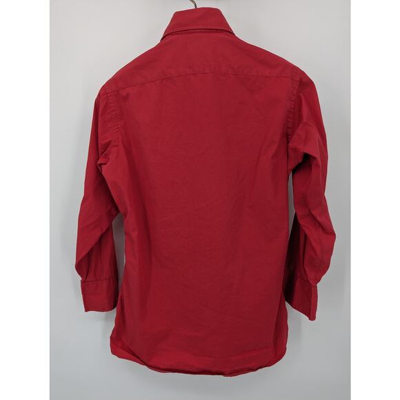 Pierre Cardin Red Button Up Dress Shirt Men’s 15.5x32 Long Sleeve Classic - Picture 2 of 8